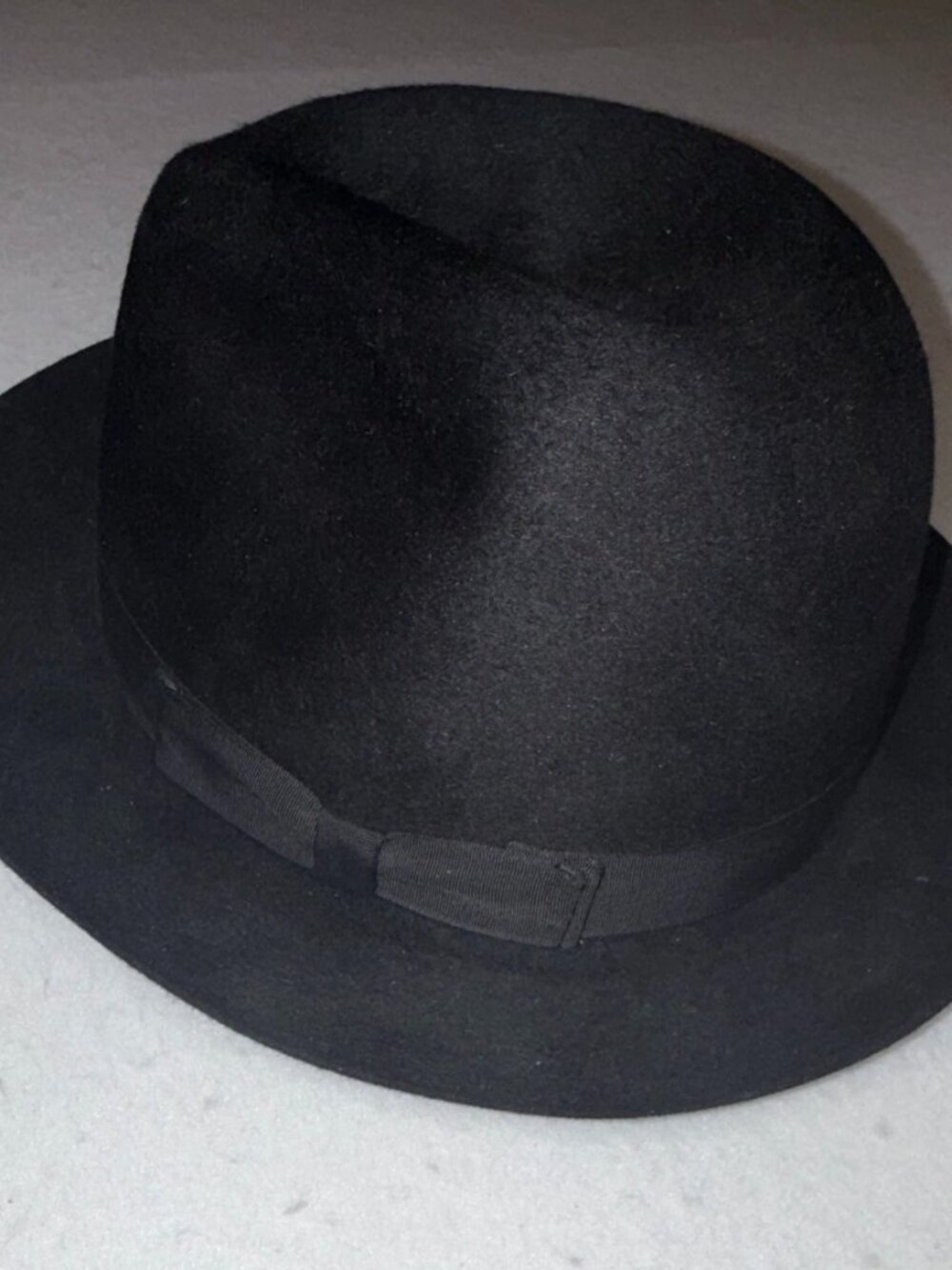 Vintage Biltmore Eleganza Black Fur Felt Dress Hat Size 7 3/8 Made in Canada